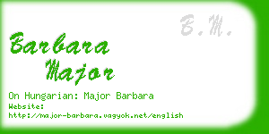 barbara major business card